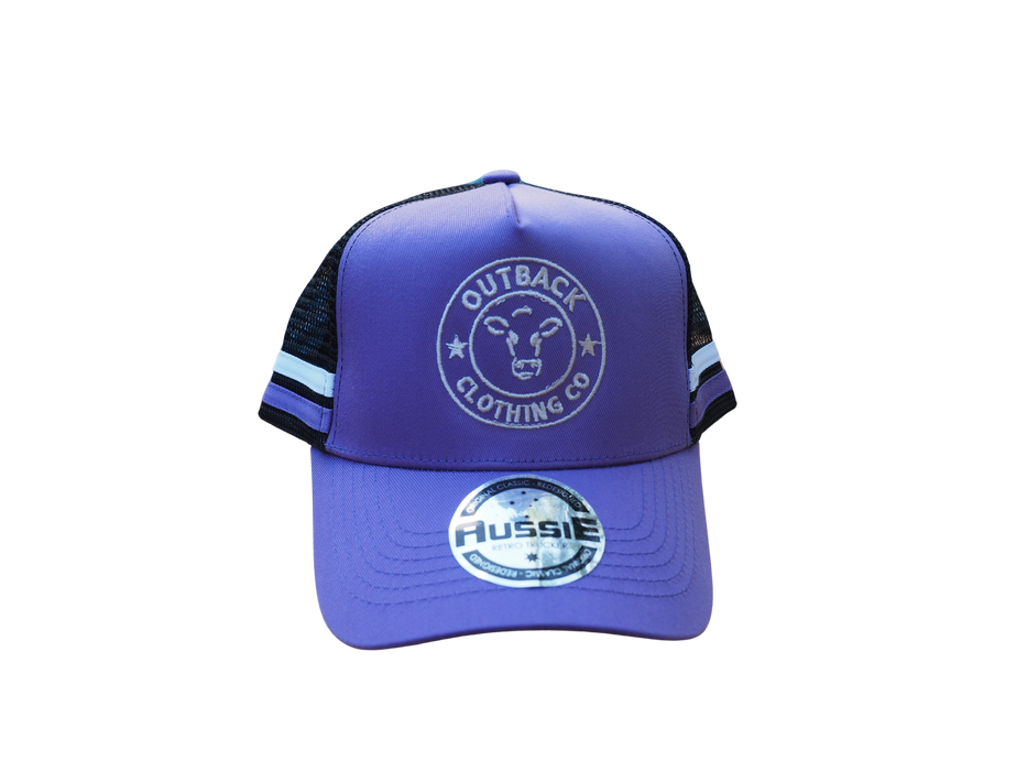 Karijini Kids Trucker Caps - Purple/Black/White