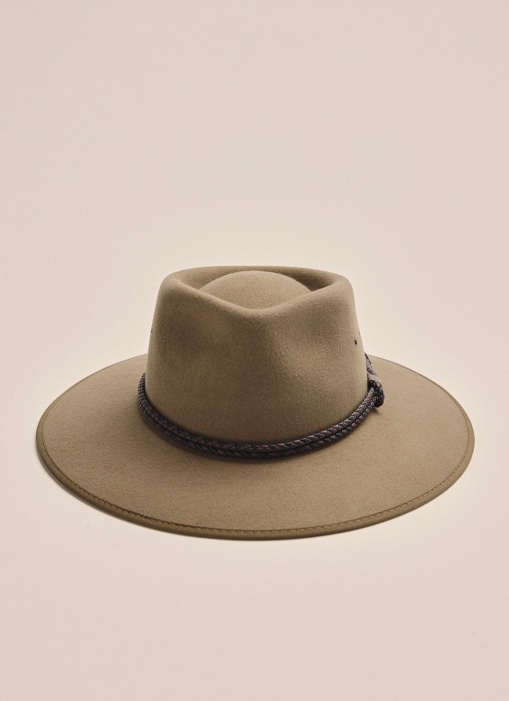 Kidman Drover Hat in Brown, front three-quarter view (style 4HAU002)