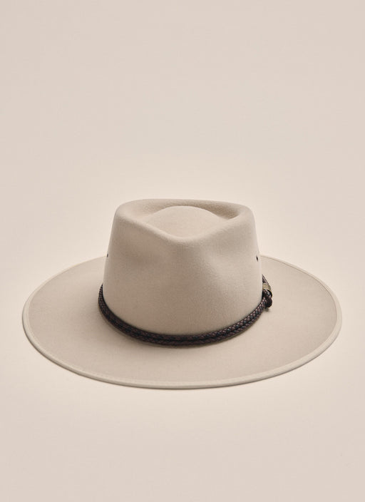 Kidman Drover Hat in Stone, front three-quarter view (style 4HAU002)