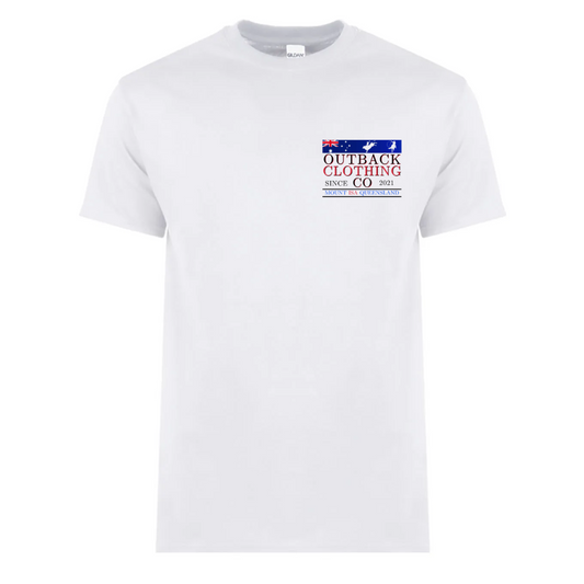 Front view of the Mount Isa Rodeo 2025 shirt by Outback Clothing Co, featuring exclusive OCC artwork designed for rodeo fans.