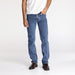 Stonewash and textured durable stretch denim fabric detail on Riders by Lee Men's Classic Straight Jeans for everyday comfort.