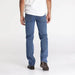 Classic five-pocket style on men's stretch jeans