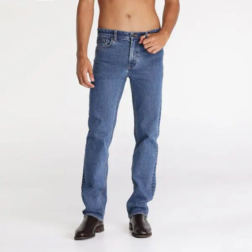 Front view of Riders by Lee men’s classic stretch jeans.