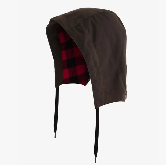 Swanndri Baxter Oilskin Hood flat lay front view