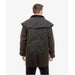 Rear view of Swanndri Baxter Oilskin Jacket showing full-length back