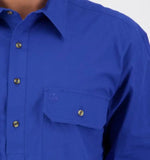 Breathable men's half-button shirt with long sleeves - perfect for layering or standalone wear in the outback.
