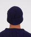 Back view of Swanndri Newton Beanie in blue – ribbed knit wool design and smooth finish.