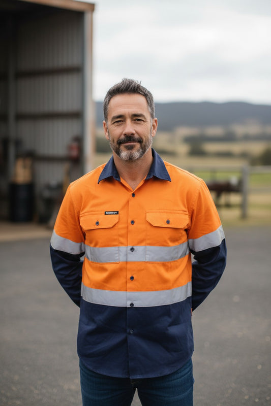 Workcraft Light Weight Hi Vis Cotton Drill Reflective Shirt (WS6030)