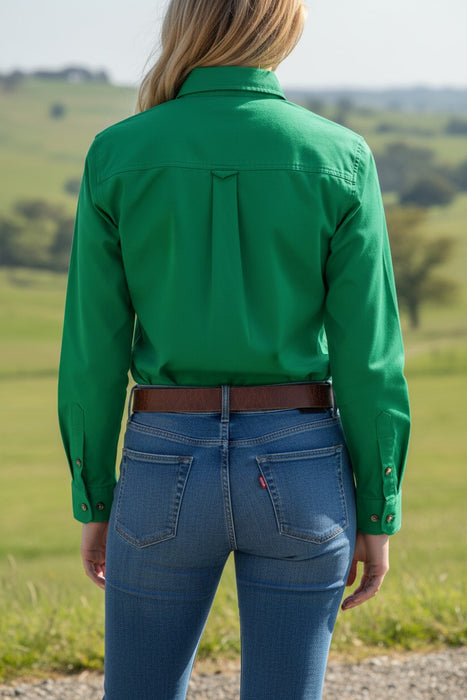 Swanndri Women’s Half Button L/S Shirt (SS192133W) Green