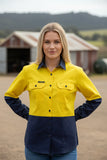 Workcraft Women’s Light Weight Hi Vis Vented Cotton Drill Shirt (WSL502)