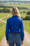 Swanndri Women’s Half Button L/S Shirt (SS192133W) Electric Blue