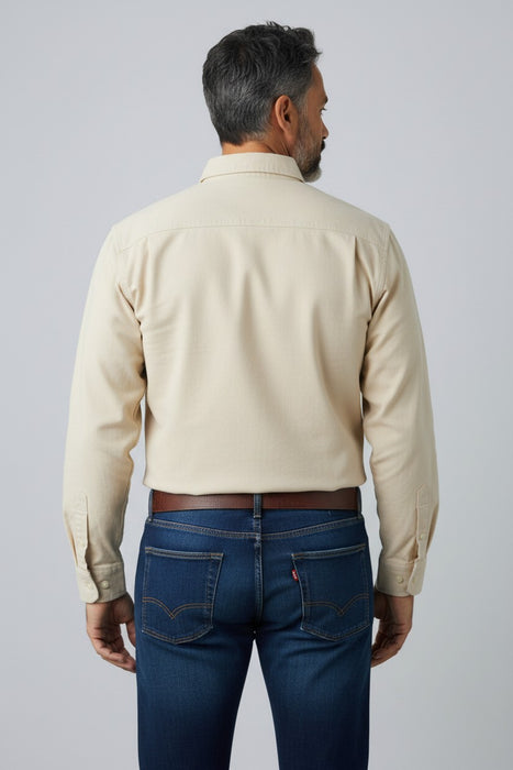 Swanndri Bendigo Men’s Half Button L/S Shirt (SS18217M) Bone