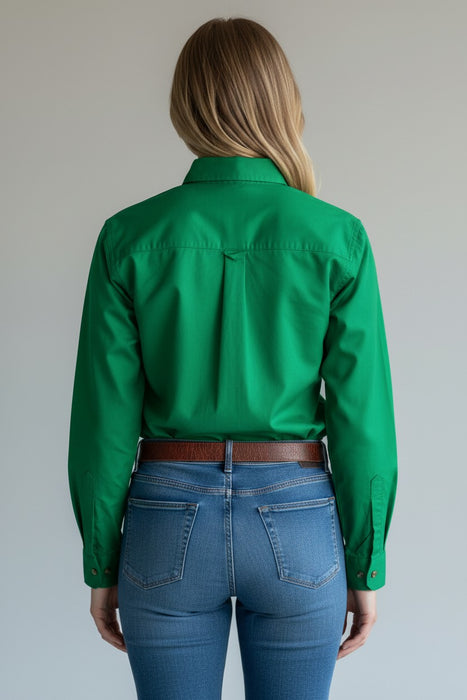 Swanndri Women’s Half Button L/S Shirt (SS192133W) Green