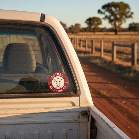 Outback Clothing Co Round Logo Stickers – 3 Pack (95mm)