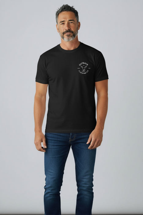 Outback Classic Tee – Black Neon Pink Cow (Men’s)