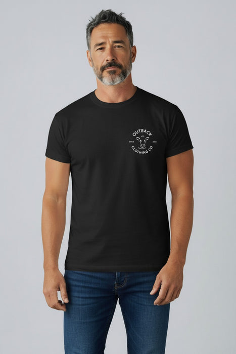 Outback Classic Tee – Black Neon Green Cow (Men’s)