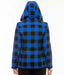Back view of Seattle Wool Hoodie Blue/Black showing hood