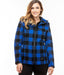 Woman wearing Seattle Wool Hoodie Blue/Black front view