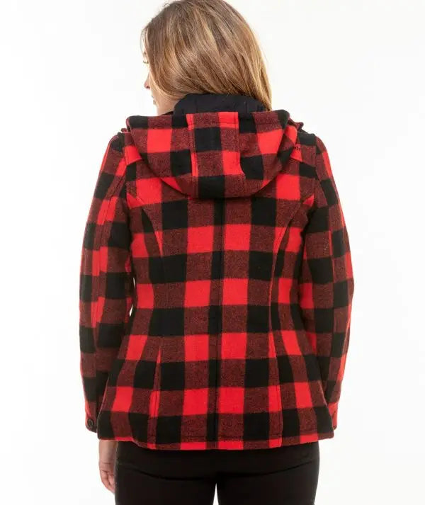 Back view showcasing the contoured fit of the Seattle Wool Hoodie