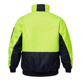 Back view of Hi-Vis Bomber Jacket showing reflective panels and adjustable fit.